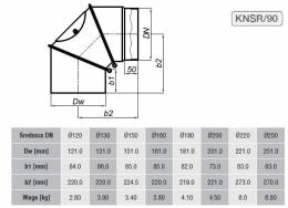 Adjustable elbow 150/90' with revision, grey