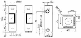 Стальная печь Spartherm CUBO L Style RLA, угловое стекло, цвета титана