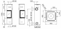 Стальная печь Spartherm CUBO L RLA, угловое стекло, черный цвет