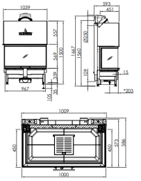 Стальная топка каминная Spartherm Arte 3RLh-100h-4S